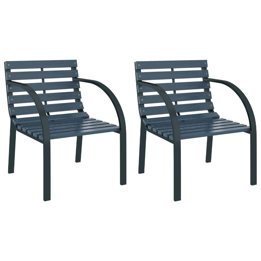 

vidaXL Patio Chairs 2 pcs Gray Wood