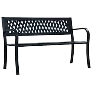 Zahradní lavice 125 cm černá ocel