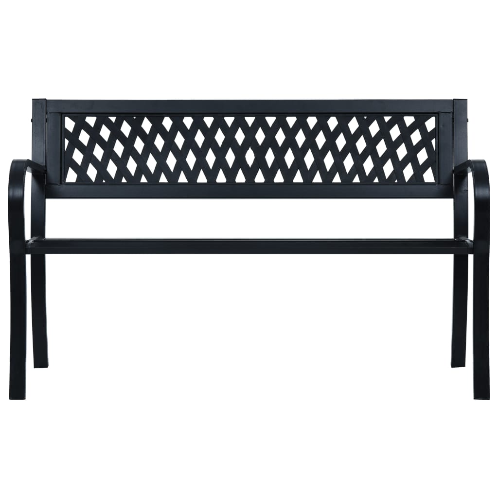 vidaXL Tuinbank 125 cm staal zwart