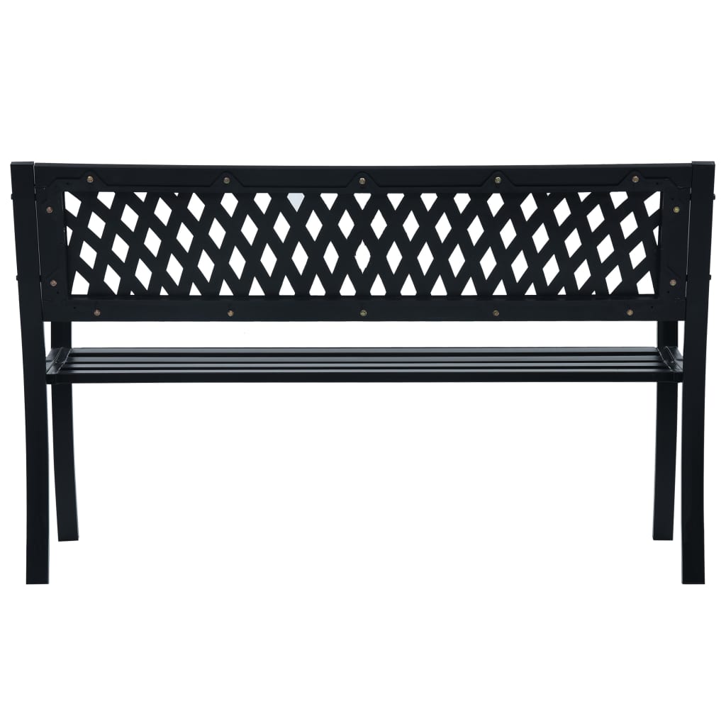 vidaXL Patio Bench 49.2" Black Steel