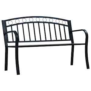 Zahradní lavice 125 cm černá ocel