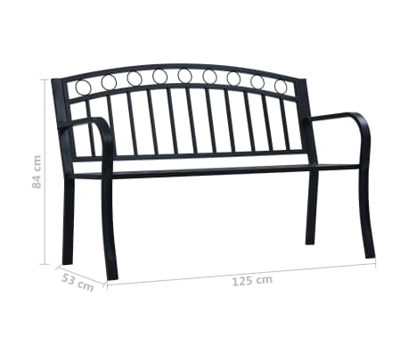 Vidaxl Garden Bench 125 Cm Black Steel Vidaxl Com Au