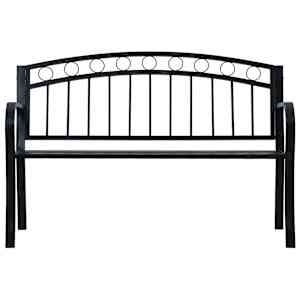 Zahradní lavice 125 cm černá ocel - obrázek 2