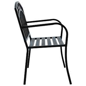 Zahradní lavice 125 cm černá ocel - obrázek 3