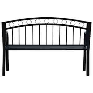Zahradní lavice 125 cm černá ocel - obrázek 4
