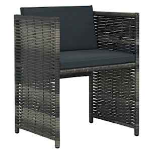 3dílný bistro set s poduškami polyratan šedý - obrázek 7