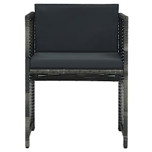 3dílný bistro set s poduškami polyratan šedý - obrázek 8
