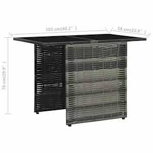 3dílný bistro set s poduškami polyratan šedý - obrázek 10