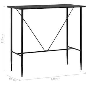 Barový stůl černý 120 x 60 x 110 cm MDF - obrázek 6