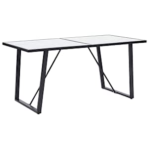 vidaXL s&ouml;&ouml;gilaud, valge, 160 x 80 x 75 cm, karastatud klaas
