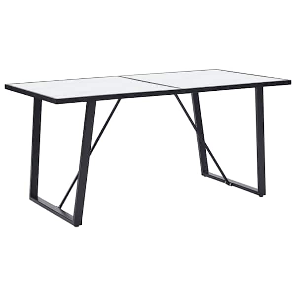 vidaXL s&ouml;&ouml;gilaud, valge, 160 x 80 x 75 cm, karastatud klaas