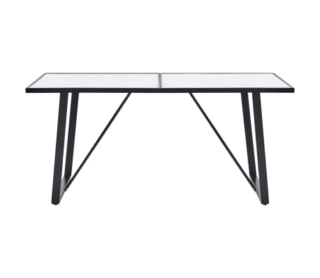 vidaXL Table de salle &agrave; manger Blanc 160x80x75 cm Verre tremp&eacute;
