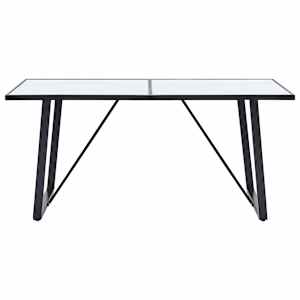 vidaXL Table de salle &agrave; manger Blanc 160x80x75 cm Verre tremp&eacute;