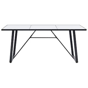 vidaXL Table &agrave; manger Blanc 180x90x75 cm Verre tremp&eacute;