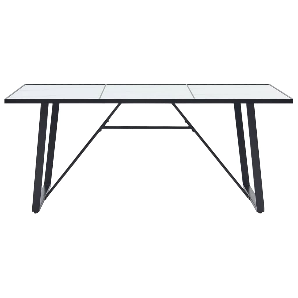 vidaXL Mesa de comedor de vidrio templado blanco 200x100x75 cm