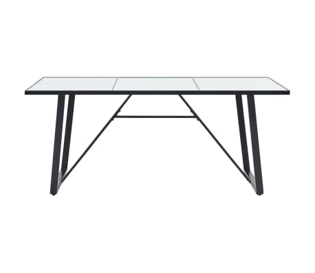 vidaXL Table de salle à manger Blanc 200x100x75 cm Verre trempé