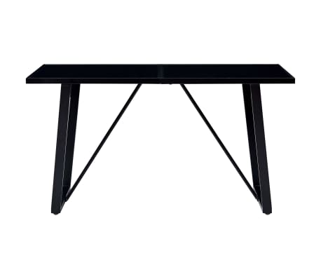 vidaXL Mesa de comedor de vidrio templado negro 160x80x75 cm