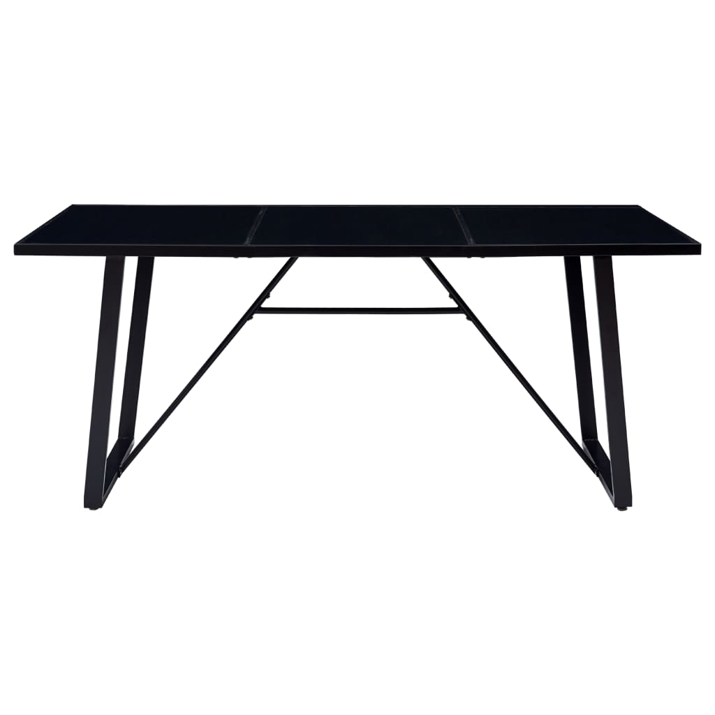 vidaXL Jedilna miza črna 180x90x75 cm kaljeno steklo