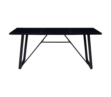 vidaXL Dining Table Black 200x100x75 cm Tempered Glass