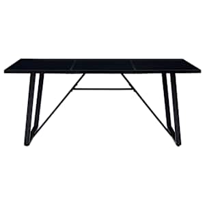 vidaXL Eettafel 200x100x75 cm gehard glas zwart