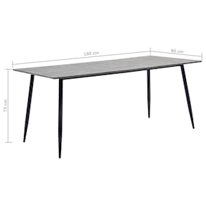 Jídelní stůl šedý 180 x 90 x 75 cm MDF - obrázek 6