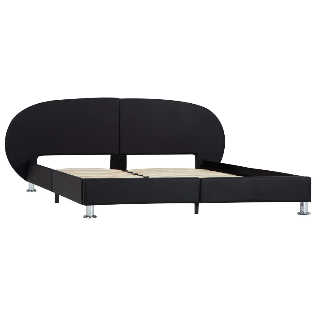 vidaXL Estrutura de cama 120x200 cm couro artificial preto