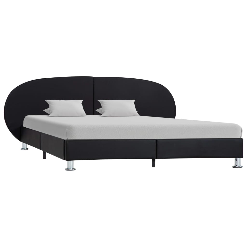 vidaXL Cadru de pat, negru, 140 x 200 cm, piele ecologică vidaXL