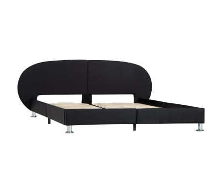 vidaXL Cadru de pat, negru, 140 x 200 cm, piele ecologică