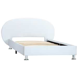vidaXL Lovos rėmas, baltos spalvos, 100x200cm, dirbtinė oda