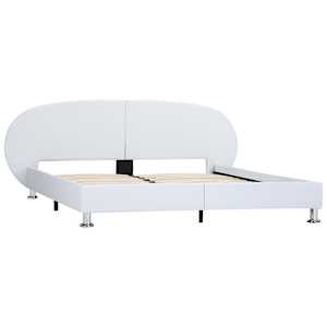 vidaXL Lovos rėmas, baltos spalvos, 180x200cm, dirbtinė oda