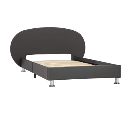vidaXL Estructura de cama de cuero sintético gris 100x200 cm