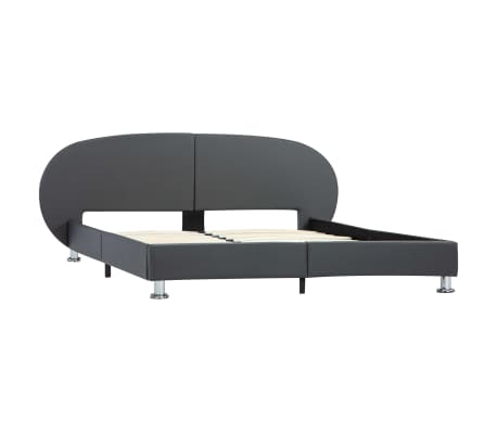 vidaXL Estructura de cama de cuero sintético gris 180x200 cm