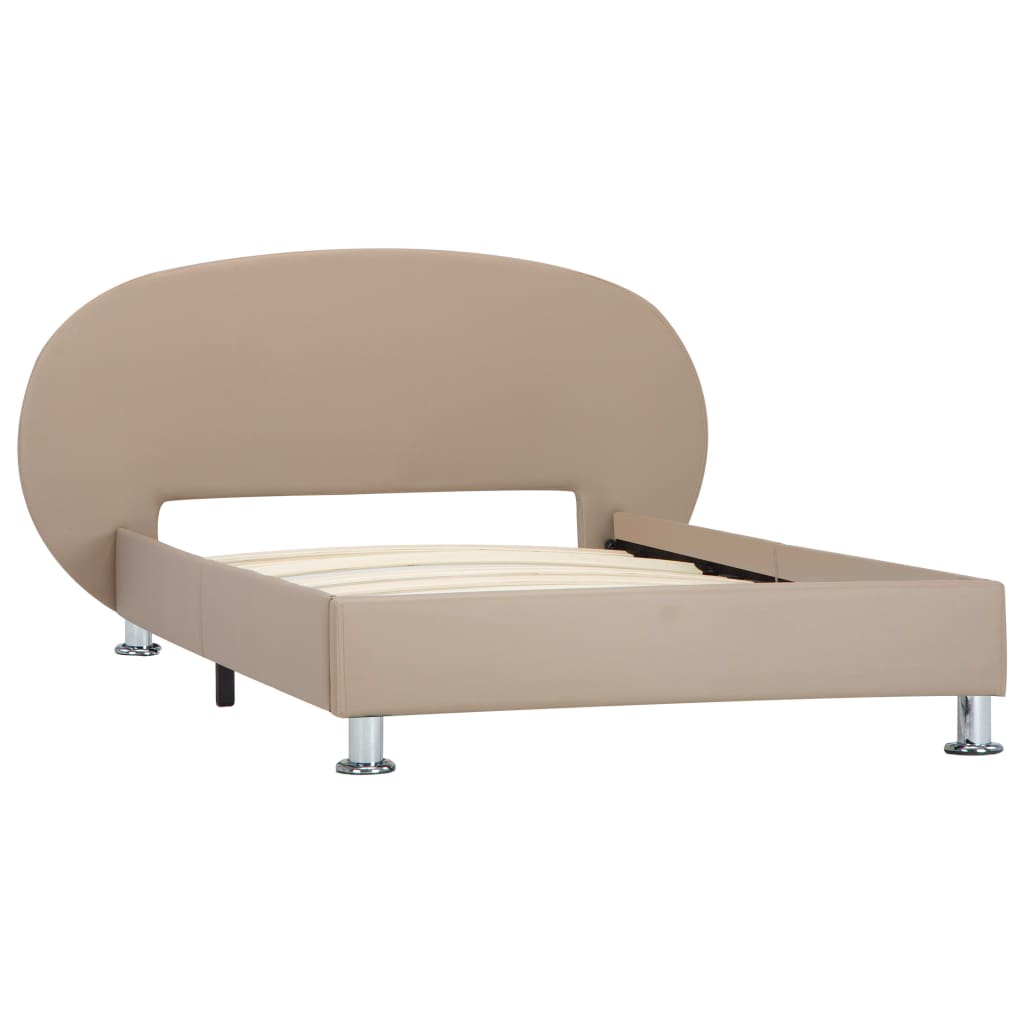 vidaXL Estructura de cama de cuero sintético color capuchino 90x200 cm