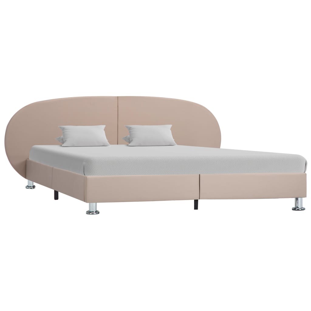 vidaXL Cadru de pat, cappuccino, 140 x 200 cm, piele ecologică vidaXL