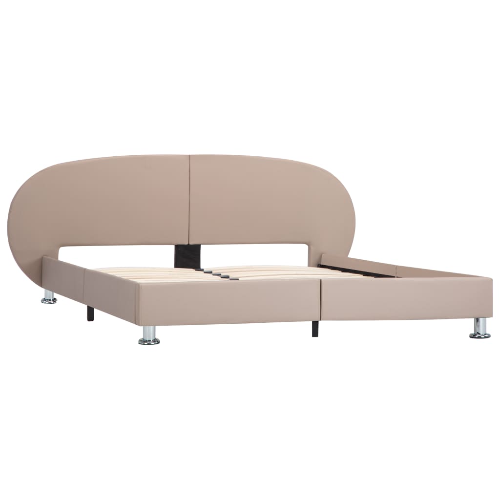 vidaXL Estrutura de cama 160x200 cm couro artificial cappuccino