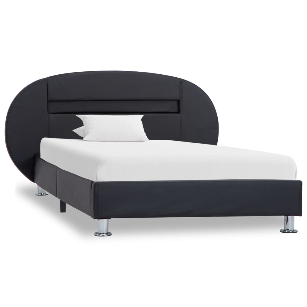vidaXL Bedframe met LED kunstleer zwart 90x200 cm afbeelding