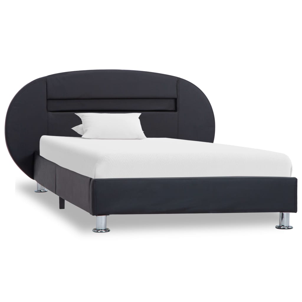 vidaXL Cadre de lit avec LED Noir Similicuir 100 x 200 cm