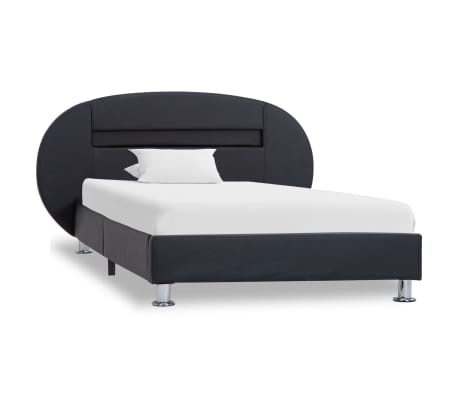 vidaXL Estructura cama y LED cuero sintético negro 100x200 cm