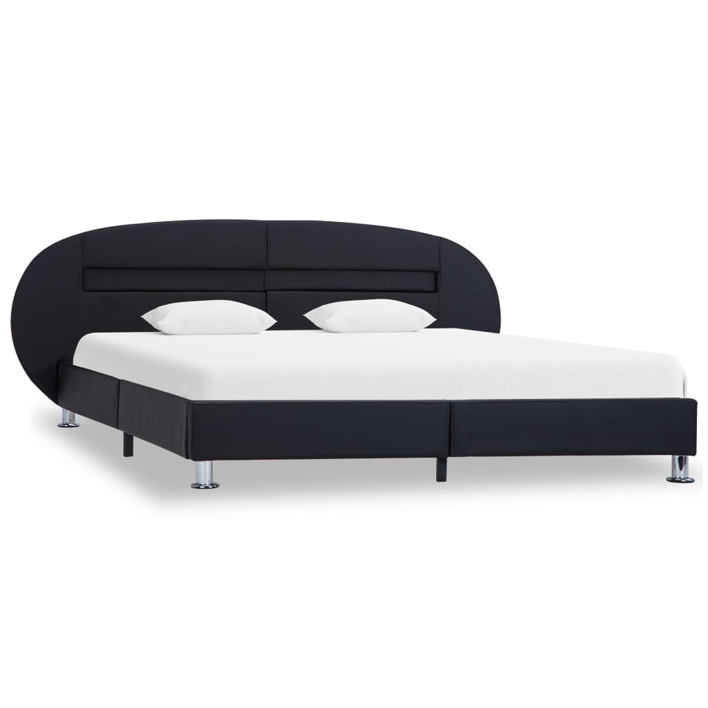 vidaXL Bedframe met LED kunstleer zwart 120x200 cm