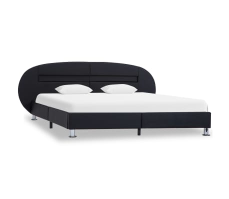 vidaXL Estructura cama con luces LED cuero sintético negro 120x200 cm