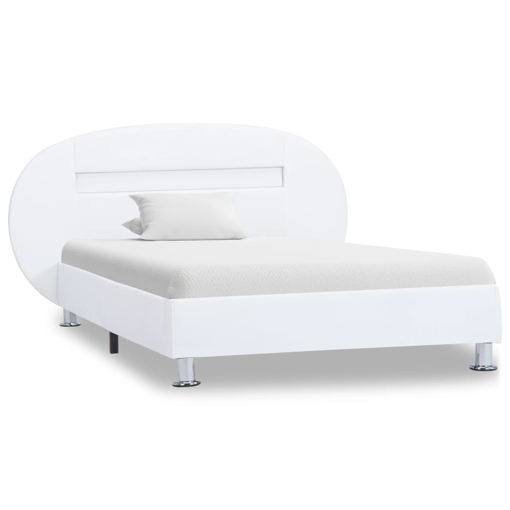 

vidaXL Bedframe met LED kunstleer wit 90x200 cm