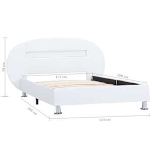 Rám postele s LED světlem bílý umělá kůže 100 x 200 cm - obrázek 9
