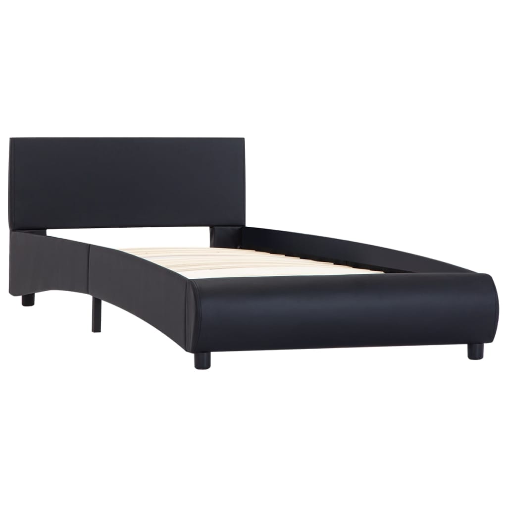 vidaXL Bedframe kunstleer zwart 90x200 cm