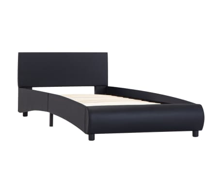 vidaXL Rám postele černý umělá kůže 90 x 200 cm