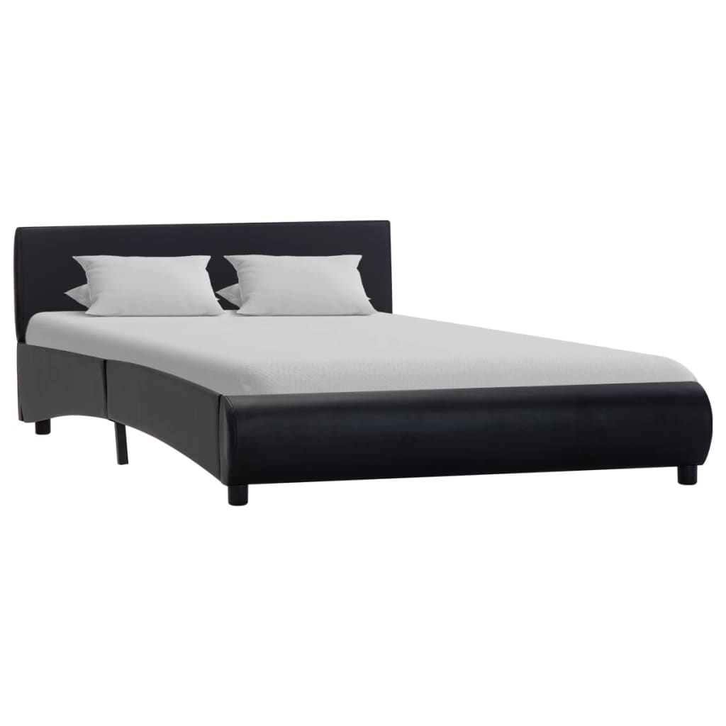 vidaXL Cadru de pat, negru, 120 x 200 cm, piele ecologică vidaXL