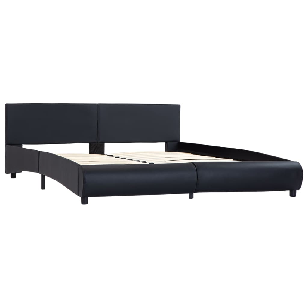 vidaXL Estrutura de cama 180x200 cm couro artificial preto