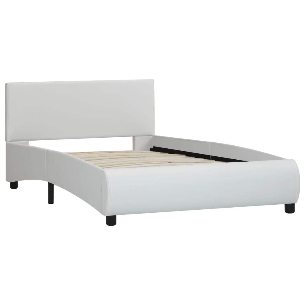 vidaXL Bedframe kunstleer wit 90x200 cm