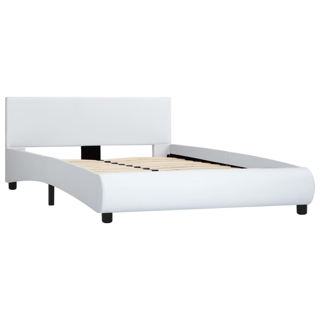 vidaXL Bedframe kunstleer wit 140x200 cm afbeelding