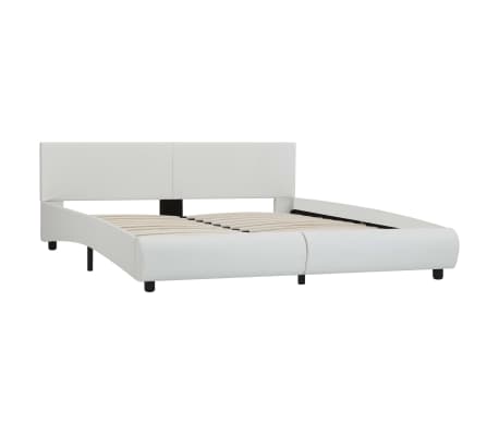 vidaXL Estructura de cama de cuero sintético blanco 180x200 cm