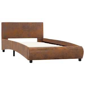 vidaXL Lovos rėmas, rudos spalvos, 100x200 cm, dirbtinė oda